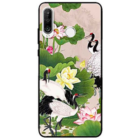 Ốp lưng in cho Huawei P30 Lite Mẫu Sen Và Hạc