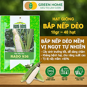 Hạt Giống Bắp Nếp Dẻo, Greenhome, Gói 10GR~40 hạt, Dễ Trồng Quanh Năm, Nảy Mầm Cao, T30