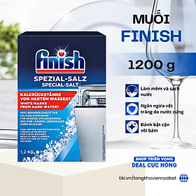 Muối rửa bát Finish 3kg làm mềm nước trong máy rửa bát, muối finish 1.2kg, muối rửa chén finish 1.5kg , muoi rua bat finish salt 3kg