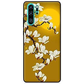 Ốp in cho Huawei P30 Pro Hoa Trắng Nền Vàng - Hàng chính hãng