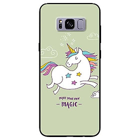 Ốp lưng dành cho Samsung S8 - S8 Plus - S9 Plus mẫu Ngựa Nền Xanh Magic
