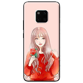 Ốp lưng in cho Huawei Mate 20 Pro mẫu Cô Gái Cầm Hoa - Hàng chính hãng