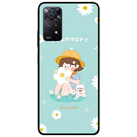 Ốp lưng dành cho Xiaomi Redmi Note 11 Pro mẫu Cô Gái Ôm Hoa Trắng