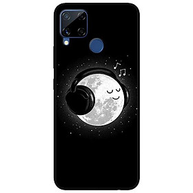 Ốp lưng dành cho Realme C15 mẫu Mặt Trăng Nghe Nhạc
