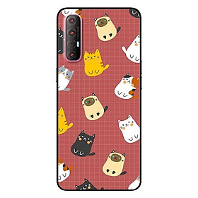 Ốp lưng dành cho Oppo Reno 3 Pro mẫu Mèo Nền Nâu