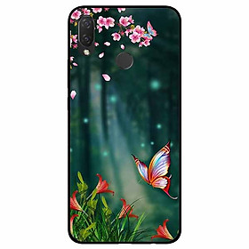Ốp lưng dành cho Huawei Nova 3e mẫu Bướm Và Hoa Đỏ