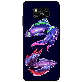Ốp lưng dành cho Xiaomi Poco X3 mẫu Cặp Đôi Cá Tím