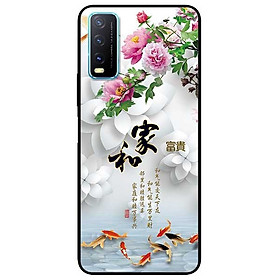 Ốp lưng dành cho Vivo Y20 - Y20s - Y12s mẫu Chim Cá Nền Hoa Trắng