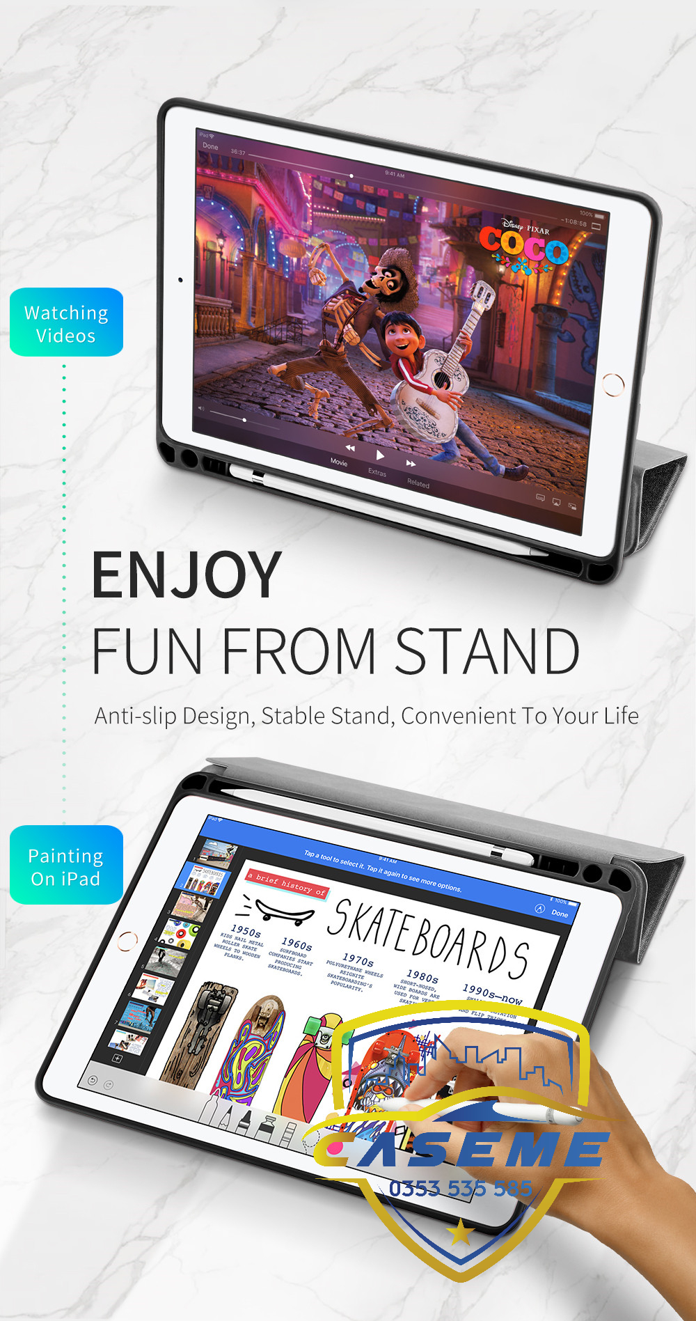Bao da dành cho iPad iPad 9.7 (2017/2018) Gen 5/ Gen 6, iPad Air, iPad Air 2 hiệu Dux Ducis Domo có khe để bút, bảo vệ camera, chống sốc, cao cấp - Hàng nhập khẩu.