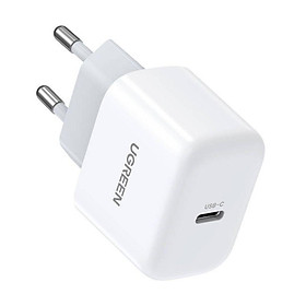 Củ sạc nhanh cổng type-c 20W Màu Trắng Ugreen 10220 CD241 Hàng Chính Hãng