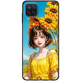 Ốp lưng cho Samsung A12 - A22 4G - Samsung F12 - M12 - Cô Gái Áo Vàng Hoa HD - Hàng Chính Hãng