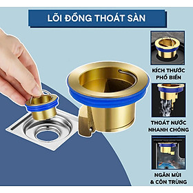 Phụ kiện ngăn mùi hôi nhà tắm lắp thoát sàn chống côn trùng bằng đồng kt 3.3cm đến 4.2cm