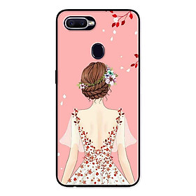 Ốp Lưng in cho Realme 2 Pro Mẫu Cô Gái Váy Hồng Nền Hồng - Hàng Chính Hãng