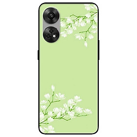 Ốp lưng cho Oppo Reno 2Z, 2F - 6z - 7z 5G - 8z 5G - A96 5G - 8T 4G - 8T 5G - Hoa Trắng Xanh Nhạt - Hàng Chính Hãng