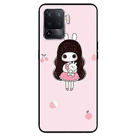 Ốp lưng dành cho Oppo A54 - A74 - A94 mẫu Bé Gái Ôm Thỏ