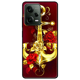 Ốp lưng cho Redmi Note 11 4G - Redmi Note 12 - Redmi Note 12 Pro - Redmi Note 12 Pro 5G - Neo Vàng Nền Đỏ - Hàng Chính Hãng