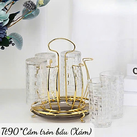 Khay Úp Cốc Đa Năng Có Khay Hứng Nước - Chất Liệu Inox Mạ Vàng, Thiết Kế Sang Trọng - HÀNG CHÍNH HÃNG MINIIN