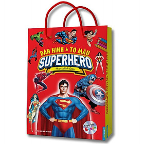 Sách - Túi Dán Hình Và Tô Màu Superhero - Trọn Bộ 6 Cuốn - Minh Thắng