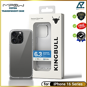 Ốp Lưng Trong Suốt cho iphone 17 series/ iPhone 16 Pro/ 16 Pro Max/ 16/ 16 Plus MIPOW TRANSPARENT CASE, chống ố vàng, mặt lưng kính_ Hàng chính hãng