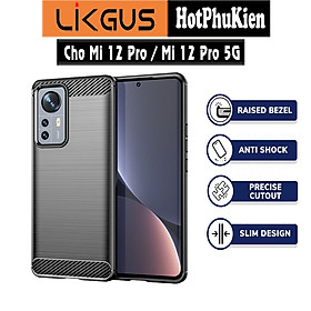 Ốp lưng chống sốc vân kim loại cho Xiaomi Mi 12 Pro / Mi 12 Pro 5G hiệu Likgus (chuẩn quân đội, chống va đập, chống vân tay) - Hàng nhập khẩu