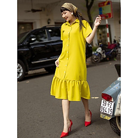 Đầm babydoll vàng chanh ngắn tay NGADO