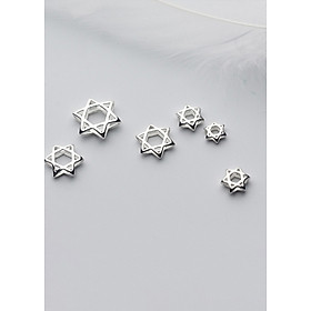 Combo charm bạc lồng hạt hình sao sáu cánh - Ngọc Quý Gemstones