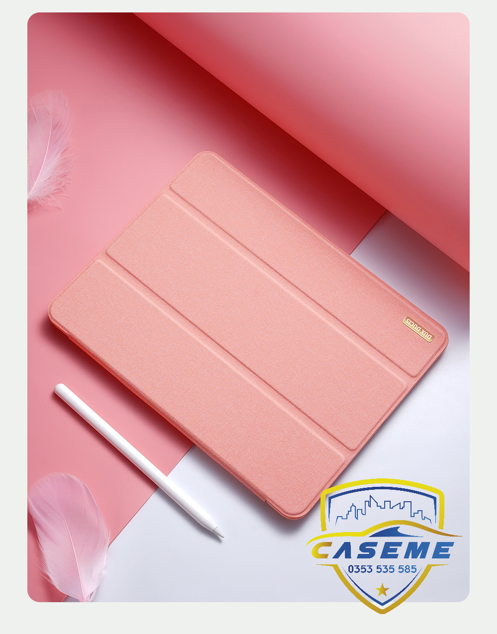 Bao da dành cho iPad 12.9 inch 2018/2020/2021/2022 hiệu Dux Ducis Domo có khay để bút, bảo vệ camera, chống sốc, cao cấp - Hàng nhập khẩu.