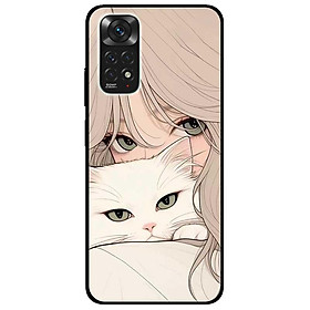 Ốp lưng cho Xiaomi Redmi Note 11 - 11S 4G - Redmi Note 11 5G - 11 Pro Q.Tế - 11 Pro N.Địa - Mèo Và Cô Gái - Hàng Chính Hãng