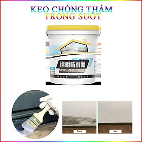 Keo Quét Chống Thấm Trong Suốt 1L Pure Acrylic 14X12Cm Tặng Kèm Cọ