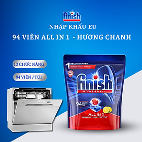 Combo Viên rửa bát fnish All in one 120 viên + Dung dịch nước làm bóng finish 800ml + Muối rửa bát chén finish 1.5kg cho Máy rửa bát