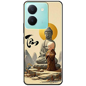 Ốp lưng cho Vivo Y03 - Y03T - Y18 - Y18S - Y18T - Y27 5G - Y28 4G - Y36 - Chú Tiểu Tâm Nâu - Hàng Chính Hãng