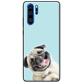 Ốp lưng in cho Huawei P30 Pro Pulldog Smile Nền Xanh - Hàng chính hãng