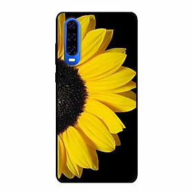 Ốp lưng in cho Huawei P30 Hoa Hướng Dương Nền Đen