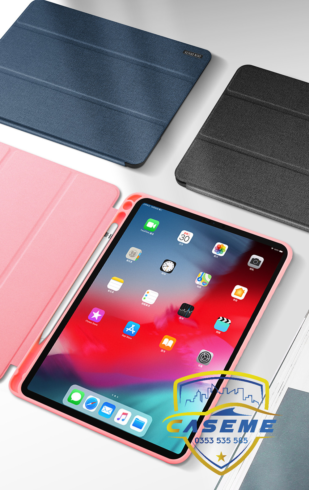 Bao da dành cho iPad iPad 9.7 (2017/2018) Gen 5/ Gen 6, iPad Air, iPad Air 2 hiệu Dux Ducis Domo có khe để bút, bảo vệ camera, chống sốc, cao cấp - Hàng nhập khẩu.