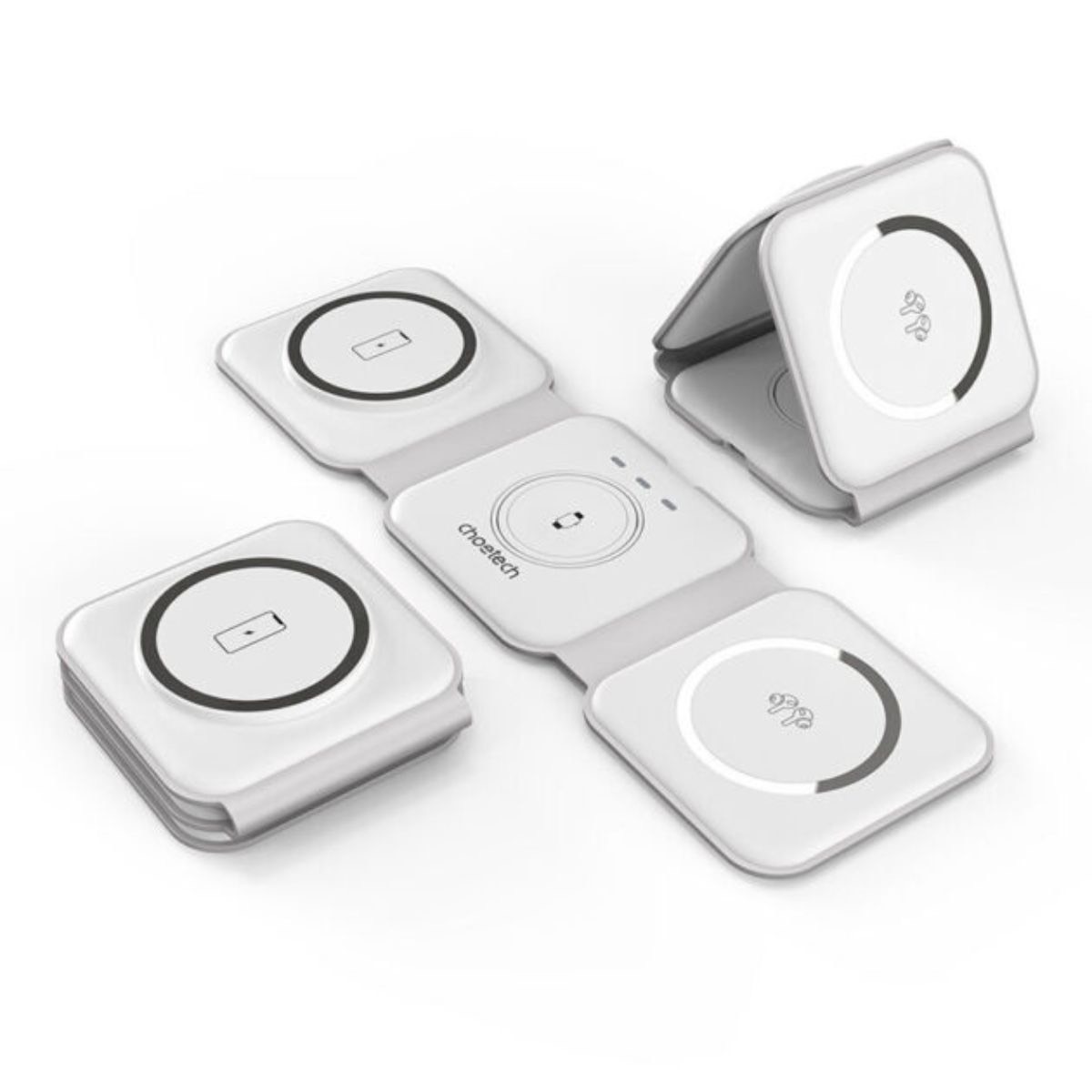 Đế sạc Choetech T588 không dây Mag-safe 3in1 gấp gọn công suất 15w (hàng chính hãng)