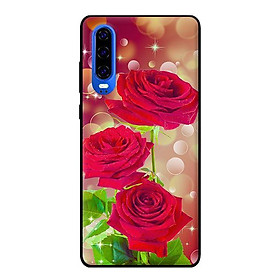 Ốp lưng in cho Huawei P30 mẫu 3 Cành Hồng - Hàng chính hãng