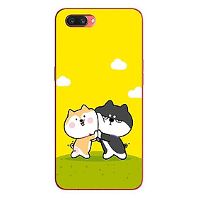 Ốp lưng in cho OPPO A5 mẫu Cún Vàng Và Đen - Hàng chính hãng