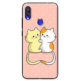 Ốp lưng in cho Xiaomi Redmi Note 7 mẫu Couple Cat Tim - Hàng chính hãng