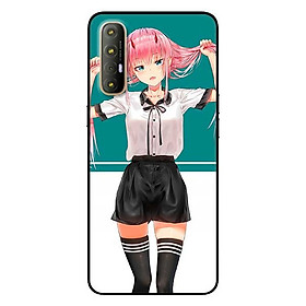 Ốp lưng dành cho Oppo Reno 3 Pro mẫu Cô Gái Anime Tóc Hồng