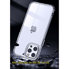 Ốp lưng cho iPhone 15 pro max trong suốt chống sốc chống ố vàng âm thanh 6D  - hàng chính hãng