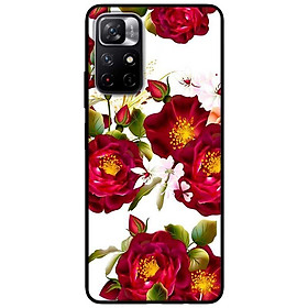 Ốp lưng dành cho Xiaomi Redmi Note 11 5G - Redmi Note 11T - Redmi Note 11S - Hoa Hồng Nhị Vàng Nền Trắng