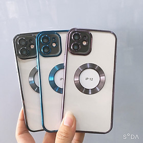 Ốp lưng dành cho iPhone 11 Pro, 11, 11 Pro Max, 12 Pro, 12, 12 Pro Max, 13 Pro, 13 Pro Max, Xs Max, Xs, 14, 14 Plus, 14 Pro , 14 Pro Max  viền màu hở logo Táo sang trọng - Hàng chính hãng