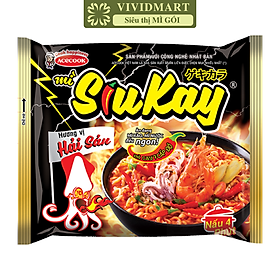 ACECOOK - Mì Siukay hương vị Hải sản, Siukay mì hải sản Siukay mì cay 7 cấp độ Siukay, Mì Siu Kay ăn liền (130g/gói)