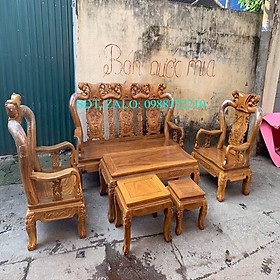 Bộ bàn ghế minh quốc đào 6 món tay 10 gỗ lim
