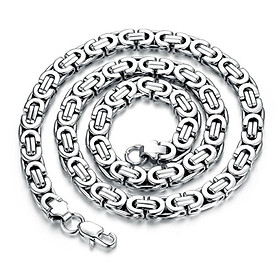 Dây chuyền nam titan thép không gỉ inox cao cấp đẹp sang trọng ziczac dẹp trangsucpt cỡ 8mm PTDCNA23