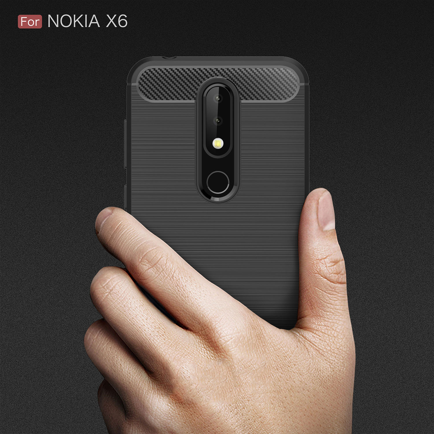 Ốp lưng chống sốc Likgus cho Nokia 6.1 Plus / Nokia X6 (chuẩn quân đội, chống va đập, chống vân tay) - Hàng chính hãng