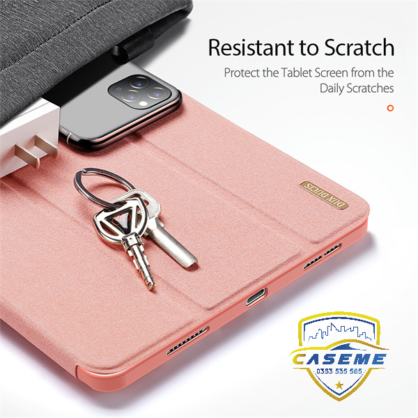 Bao da dành cho iPad 12.9 inch 2018/2020/2021/2022 hiệu Dux Ducis Domo có khay để bút, bảo vệ camera, chống sốc, cao cấp - Hàng nhập khẩu.