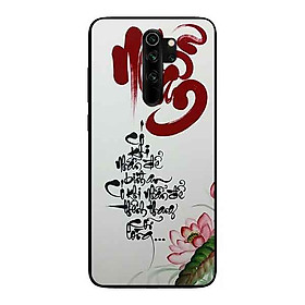 Ốp Lưng in cho Xiaomi Redmi Note 8 Pro Mẫu Thư Pháp NHẪN Nền Vàng - Hàng Chính Hãng