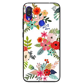 Ốp lưng in cho Xiaomi Redmi Note 7 mẫu Hoa Nền Trắng - Hàng chính hãng