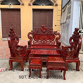 Bộ Bàn Ghế Nghê Đỉnh Rồng Phương Gỗ Xà Cừ